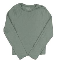 Světelezelené žebrované crop triko Primark