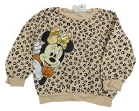 Béžovo-černá vzorovaná mikina s Minnie Disney