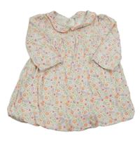 Bílo-barevné květované bavlněné šaty George