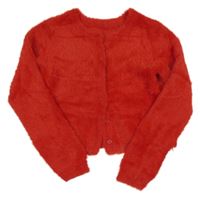 Červený chlupatý propínací crop svetr Dunnes 