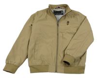 Béžový šusťákový jarní bomber s logem Next