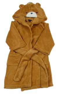 Hnědý chlupatý župan s kapucí s parůžky H&M