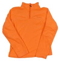 Neonově oranžová fleecová mikina s nápisem