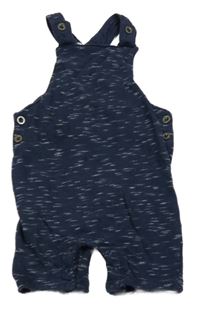 Tmavomodré melírované teplákové laclové kraťasy F&F