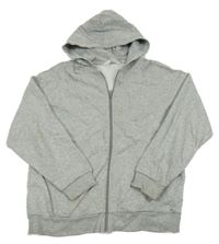 Šedá melírovaná propínací mikina s kapucí H&M