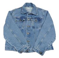 Modrá riflová bunda s kapsami 