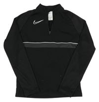 Černá sportovní funkční mikina s pruhem a logem Nike