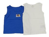 2x nátělník - modrý + bílý 