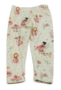 Smetanové plyšové legíny s vílami Next