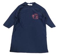 Tmavomodré UV tričko s palmou 