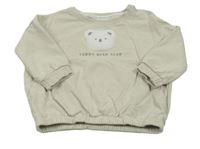 Světlešedá mikina s nápisem a medvědem Next