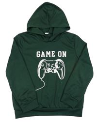 Tmavozelená sportovní mikina s ovladačem a kapucí shein