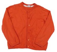 Červený propínací svetr s kapsami Miniclub