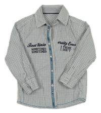 Bílo-modrá kostičkovaná košile s nápisem C&A