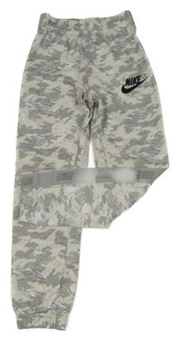 Šedé vzorované sportovní tepláky s logem Nike