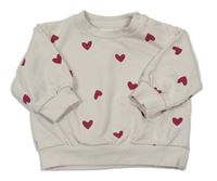 Smetanová mikina se srdíčky H&M