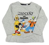 Šedé melírované triko s Mickeym a kamarády Disney