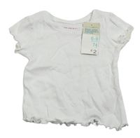 Bílé žebrované crop tričko Primark