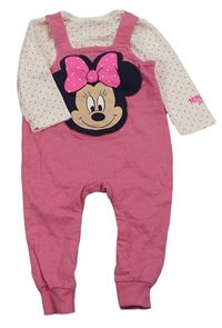 Růžovo-bílý puntíkatý overal s Minnie Disney