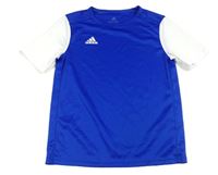 Tmavomodro-bílé sportovní tričko s logem Adidas