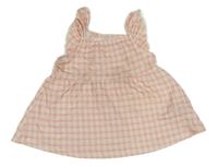 Růžovo-bílá kostkovaná šatová tunika Primark