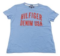 Modré tričko s nápisem Tommy Hilfiger