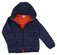 Tmavomodrá šusťáková prošívaná lehce zateplená bunda s kapucí Impidimpi