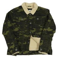 Khaki army šusťáková zateplená košilová bunda Name it