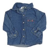 Modrá riflová košilová bunda s nápisem Primark