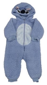 Modrá huňatá kombinéza s kapucí - Stitch George