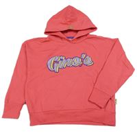 Růžová mikina s nápisem a kapucí Vingino