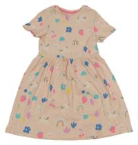 Světlerůžové šaty s obrázky M&S