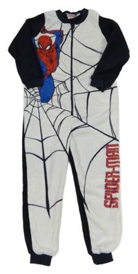 Bílo-tmavomodrý plyšový overal se Spidermanem Marvel