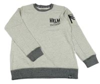 Světlešedá melírovaná mikina s nápisy C&A