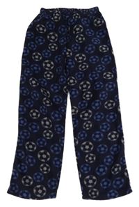 Tmavomodro-šedé fleecové pyžamové kalhoty s míči 