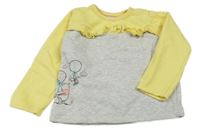 Šedo-žlutá mikina s Medvídkem Pú Disney