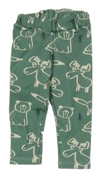 Zelené legíny se zvířátky 