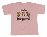 Světlerůžové tričko s velbloudy 