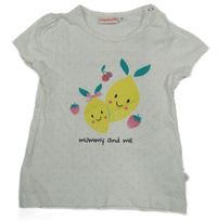 Bílo-žluté puntíkaté tričko s citrony Liegelind