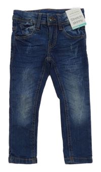 Nové - Tmavomodré skinny elastické rifle Zeeman 