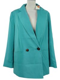 Nové - Dámský modrozelený oversized blejzr Primark 