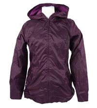 Dámská vínová šusťáková jarní bunda s kapucí Decathlon 