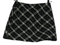 Dámská černo-bílá kostkovaná pletená sukně Zara 
