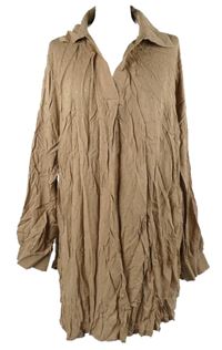 Dámská béžová puntíkovaná halenková tunika 