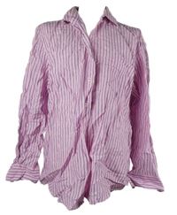 Pánská růžovo-fialová proužkovaná lněná košile 