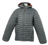 Pánská šedá šusťáková prošívaná zimní funčkní bunda s kapucí Karrimor 