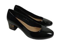 Dámské černé lakované lodičky na nízkém podpatku M&S 