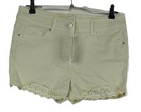 Dámské smetanové riflové kraťasy s madeirou Next 