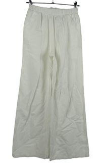 Dámské bílé volné mušelínové kalhoty Bershka 