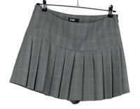 Dámská šedo-černá kostkovaná skládaná skort sukně 